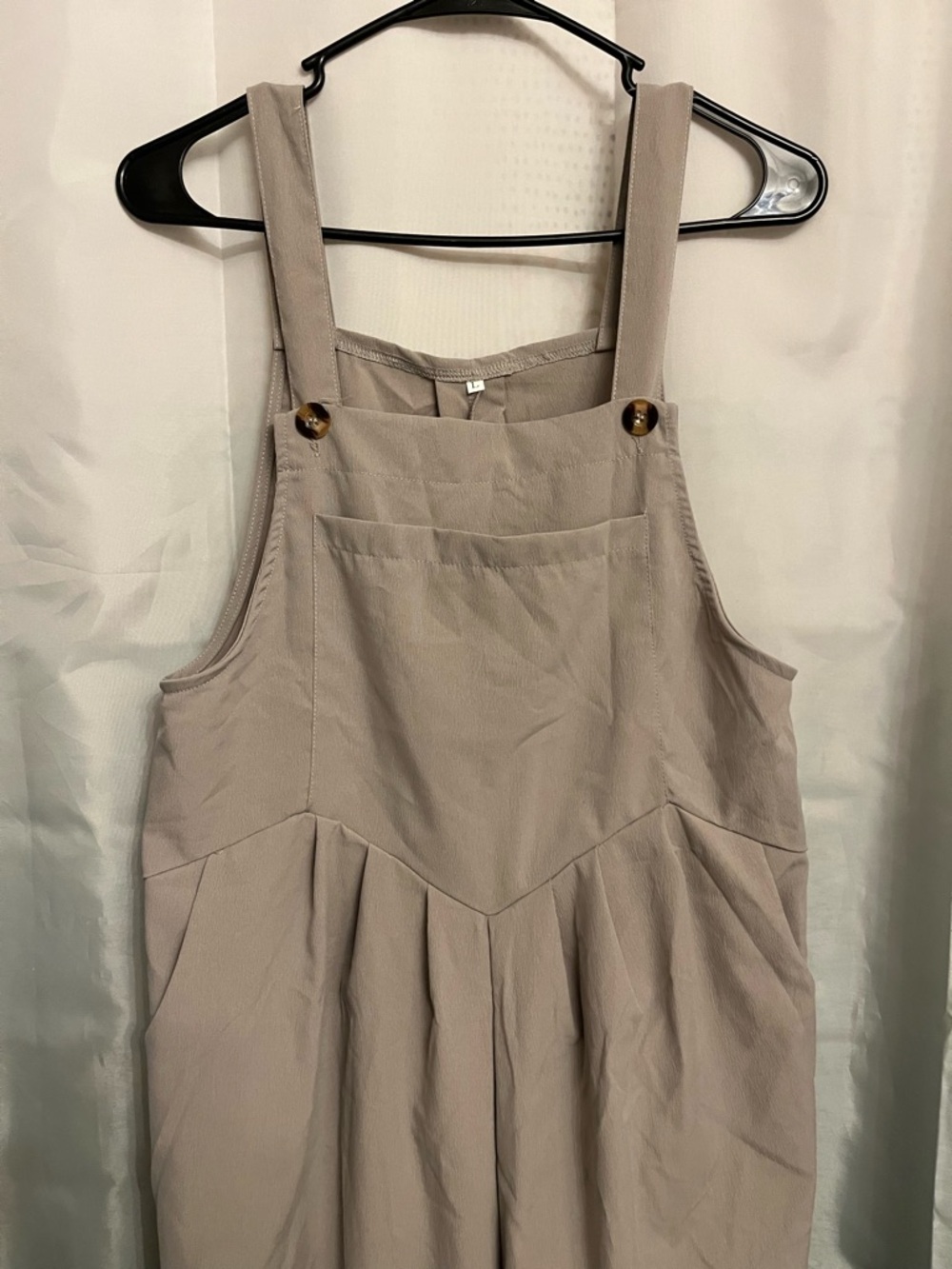 Sleeveless Pinafore Jumpsuit in Taupe